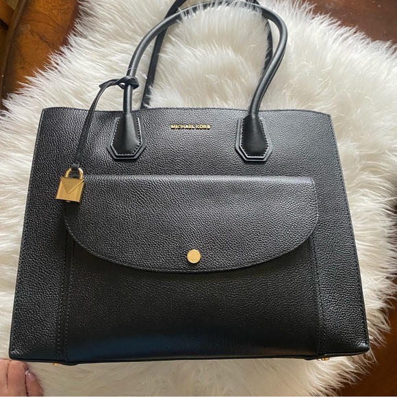 Michael Kors Bags Nwot Black Michael Kors Pebbled Leather Top